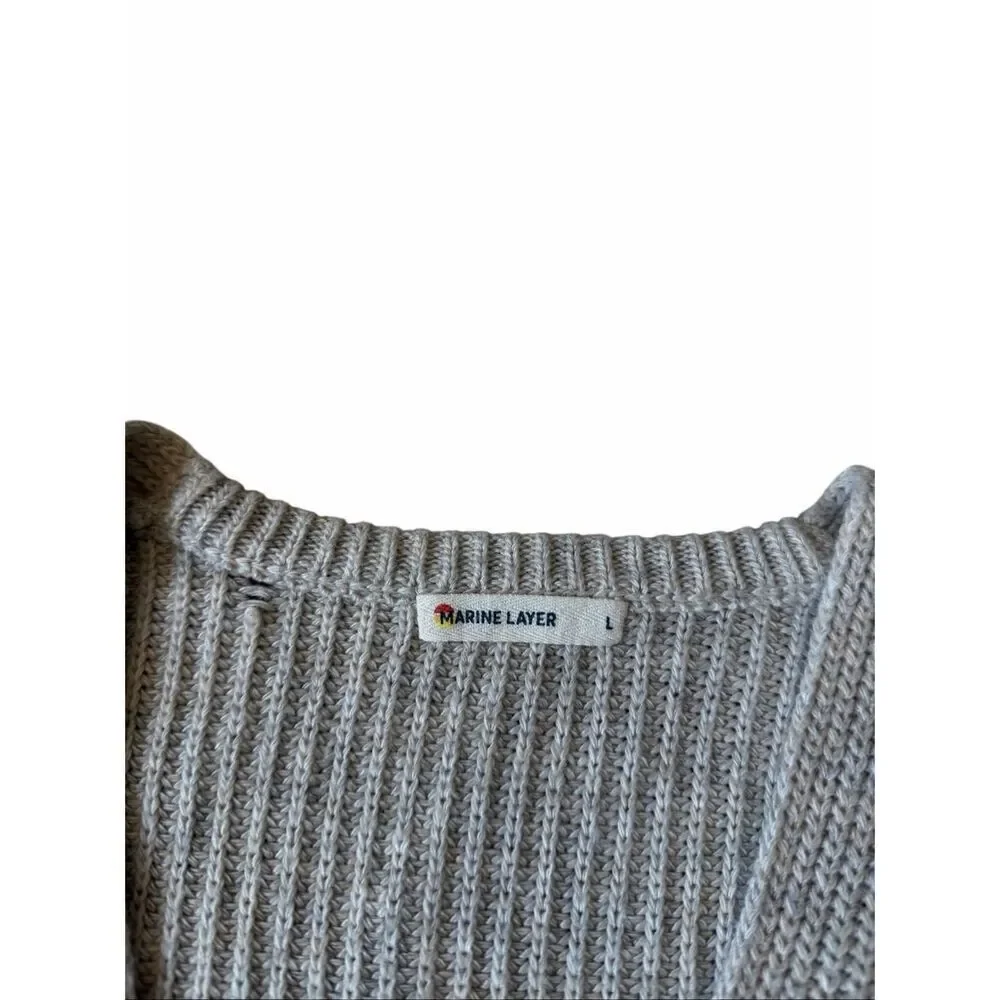 Marine Layer‎ Sweater Elisa V neck Cream Oatmeal Large